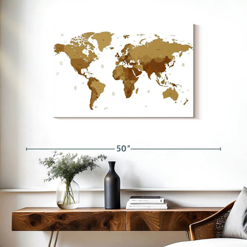 Carte du monde Aliaz, H 24 po x l 36 po