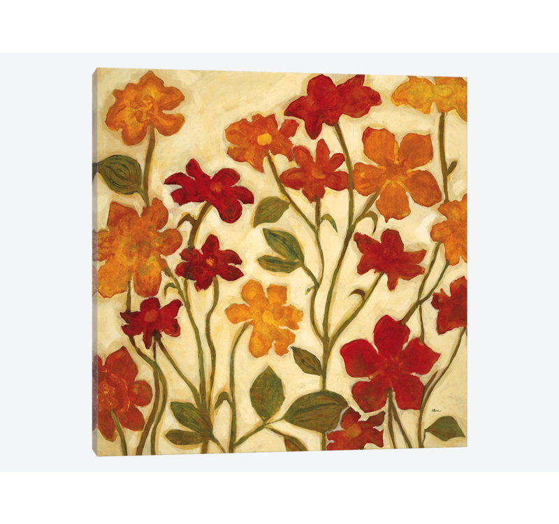 « happy home fleurs ii », impression sur toile, H 12 po x l 12 po x P 0,75 po, Pas de tapis, Toile tendue