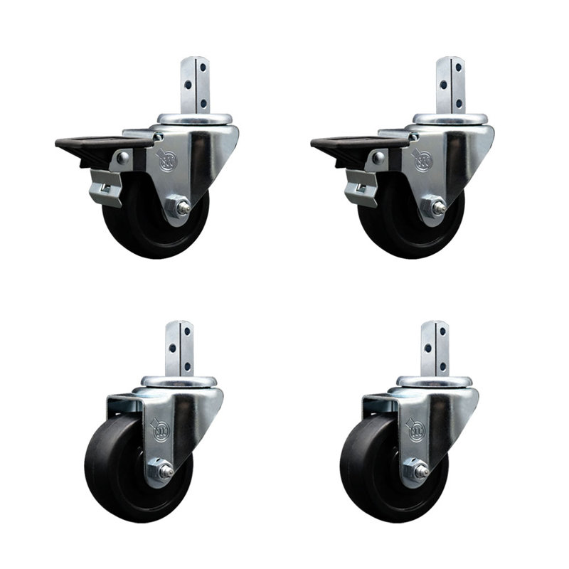 4 Piece Soft Rubber Caster Set