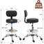  Chaise de dessinateur avec dossier, tabouret à roulettes à hauteur réglable avec repose-pieds, tabourets de bureau pivotants en cuir, tabouret de bar pour cuisine