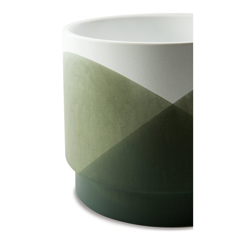 Ardenridge Contemporary Green and White Glazed Ceramic Planter Set