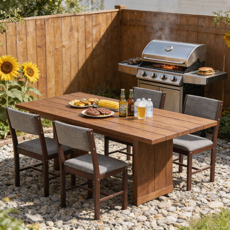 Chaises de cuisine de style rustique, Noyer