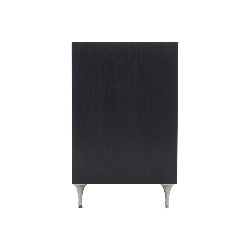 Elegant Transitional 2-Drawer Nightstand in Black and White