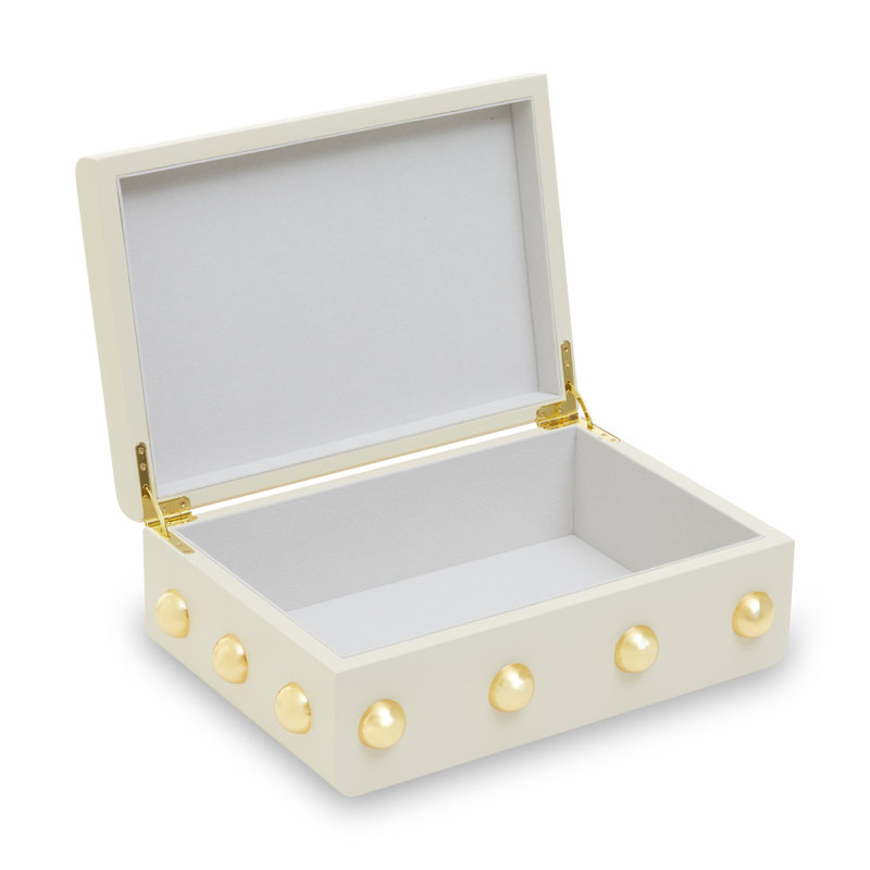 Laureen Accessory Box, White/Gold
