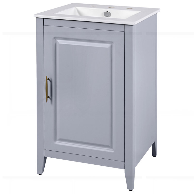 Meuble-lavabo 20,3 po avec lavabo, Gris