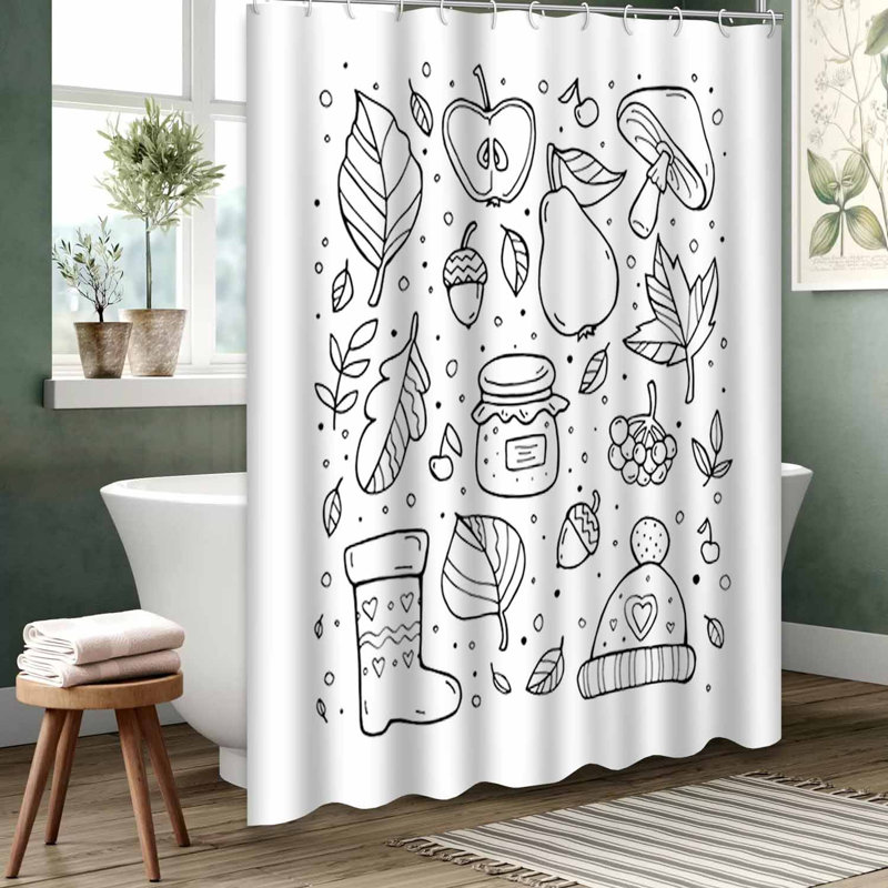 Rideau de douche transparent transparent, rideaux de douche pour la salle de bain avec 12 crochets, 72" L x 72" W