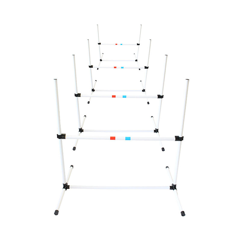 Adjustable White Plastic Dog Agility Training Bar Jumps Set
