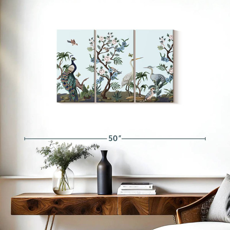 Chinoiserie Style Birds, 20" H x 33" W