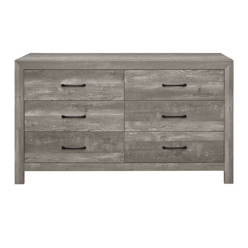Commode 6 tiroirs Davaya, Gris