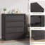 Commode 4 tiroirs pour chambre à coucher, commode haute de 39,3 po, commode verticale autoportante avec rangement, commode en bois pour le salon, le couloir, l'entrée, noir