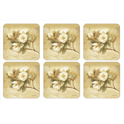 Pimpernel Sugar Magnolia Coasters 4"X 4"