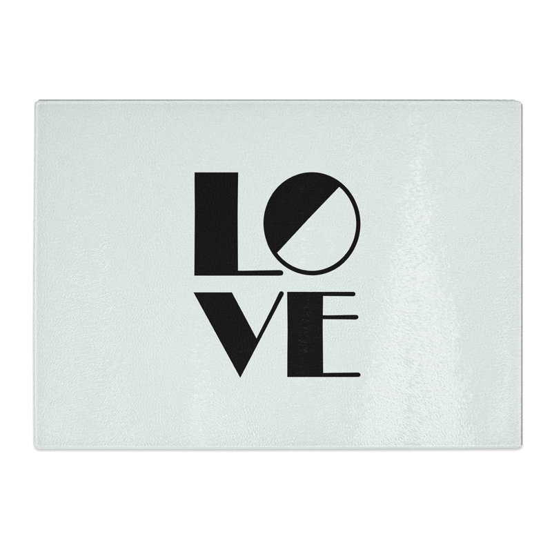 Love Block Typography Chopping Board, 28.5cm W x 39cm L