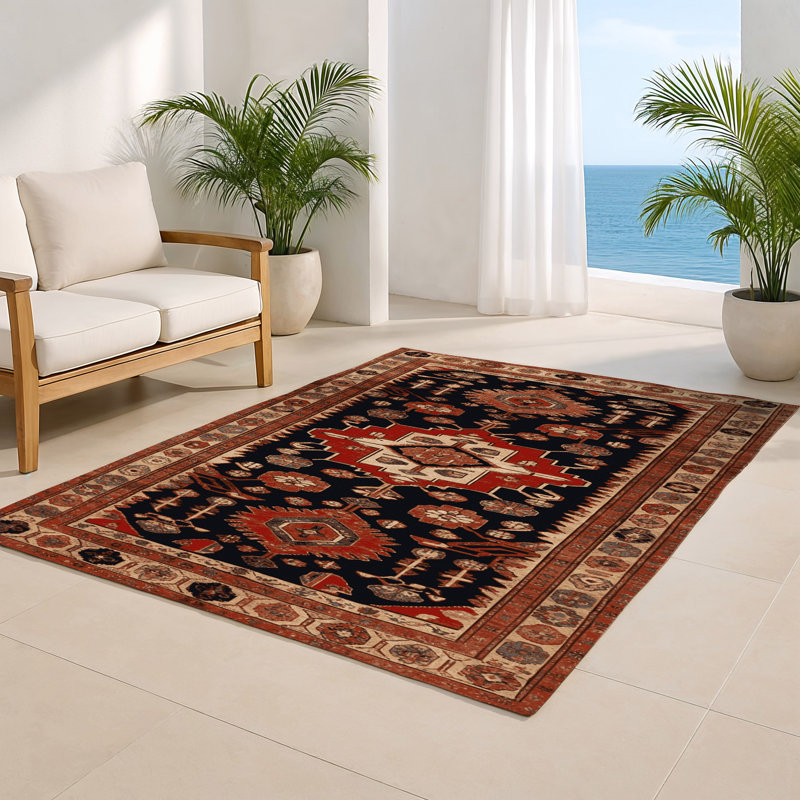 Turkish Brown Indoor and Outdoor Area Rug, Rectangle 4pi x 6 pi