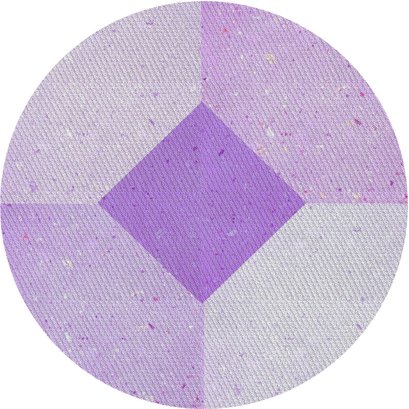 Tapis mauve à métier motorisée, Rond 4 pi