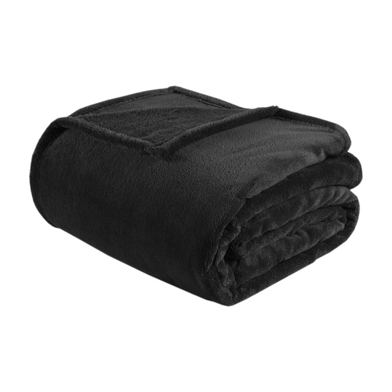 Couverture surdimensionnée en peluche , Double/grand, Noir