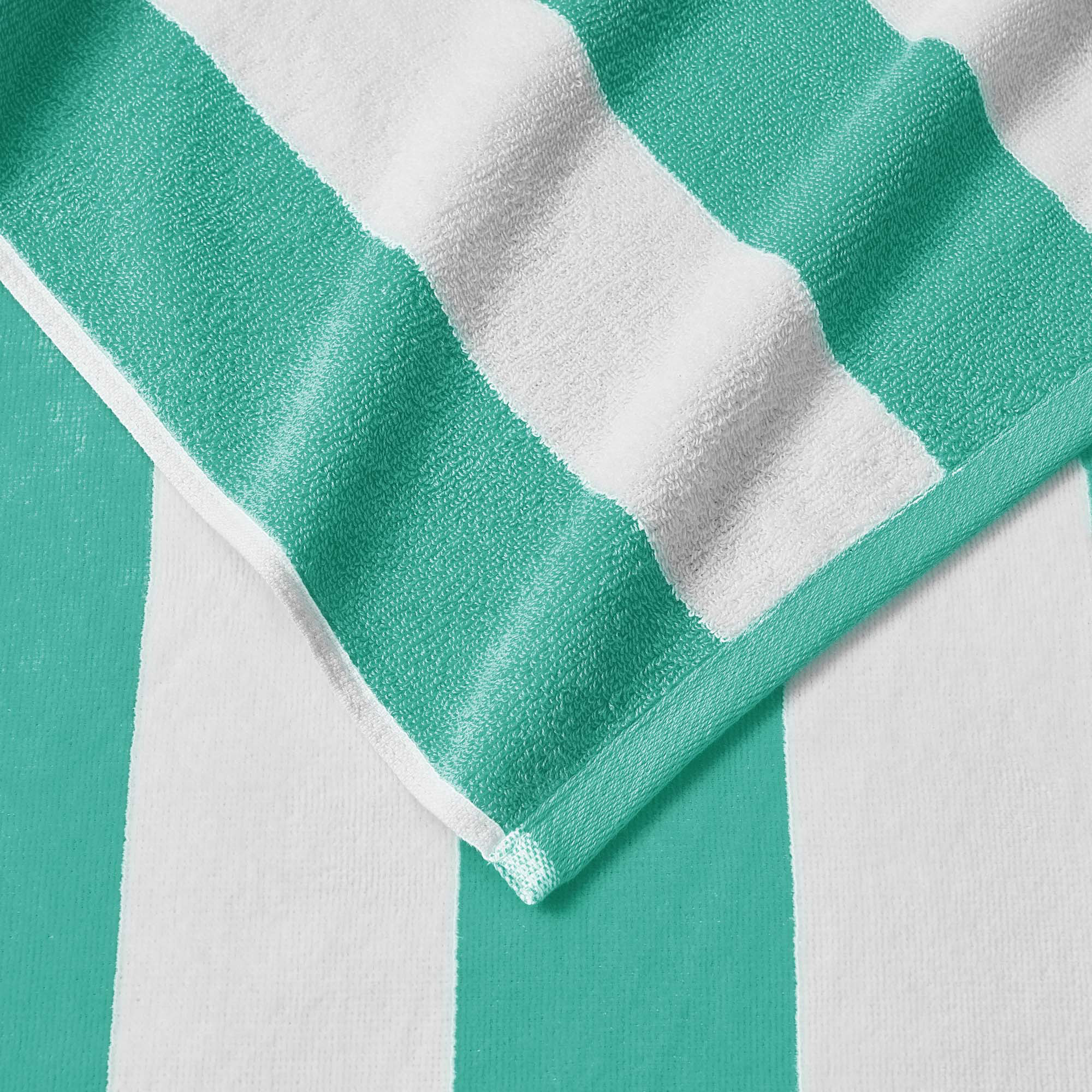 100% Cotton Absorbent & Quick-Dry Cabana Beach Towels, Teal, Beach Towel - 4 Pack