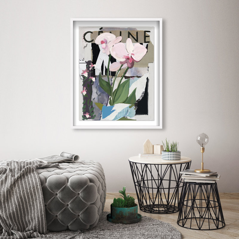 Fine Art Fashion Framed Graphic Art, 25.5"H x 31.5"W, White Shadowbox