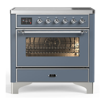 Majestic III Series 36 Inch Induction Range with 6 Induction Elements in Blue Grey (Chrome Trim)