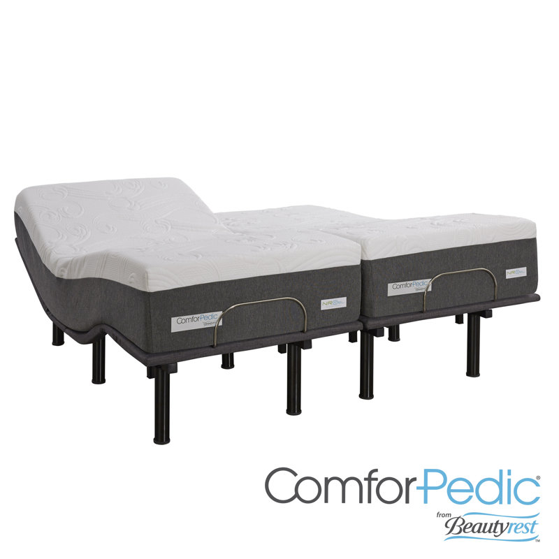 ComforPedic from Beautyrest Medium Gel Memory Foam Mattress with Adjustable Base, Split King, 14"