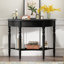 Console rustique demi-lune avec tiroir et tablette-1841738946