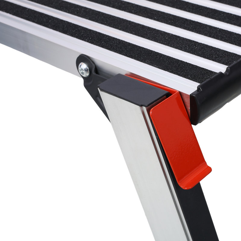 Plateforme en aluminium antidérapant avec banc de travail pliable et échelle de cloisons sèches d'une capacité de 330 lb