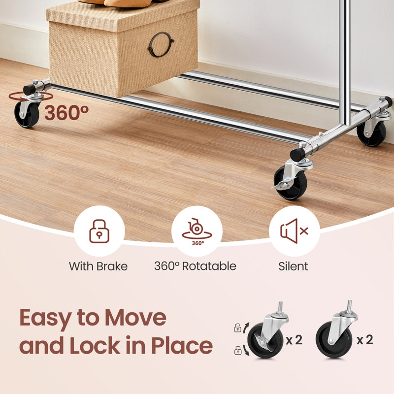 120cm Rolling Clothing Rack
