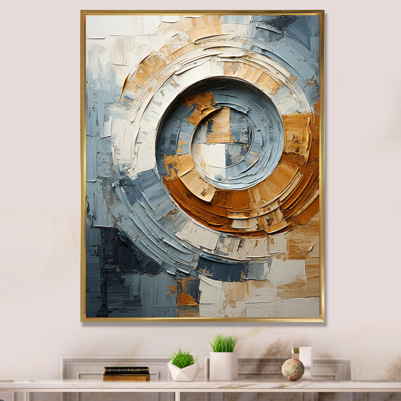 Chigusa - spirales abstraites, impressions sur toile_106208, H 20 po x l 12 po x P 1 po, Toile avec cadre flottant or