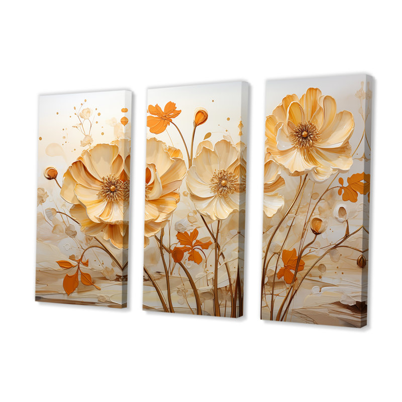 «Perfectly Passionate Flowers Field II», ensemble de reproductions d'art mural, H 40 po x l 60 po x P 1 po
