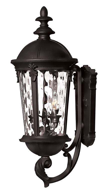 Windsor 3-Light Outdoor Wall Lantern, 25.5" H x 9.5" W x 12" D, Black