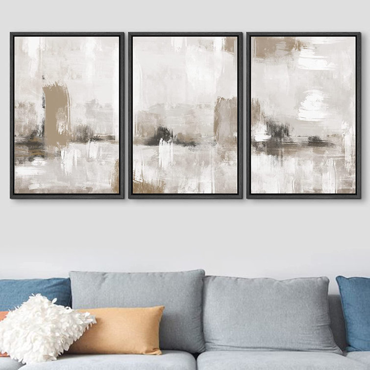SIGNLEADER Grunge Paint Stroke Collage Abstract Large Wall Art Framed On  Canvas Pieces Print  Reviews Wayfair