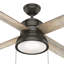 Ventilateur de plafond standard à DEL à 4 pales de 52 po avec chaînette et ensemble d'éclairage inclus Loki-37243782