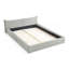 Grand lit tapissier avec structure en velours, lit plateforme avec tête de lit courbée décorative et structure en bois massif, pas de sommier tapissier requis - gris