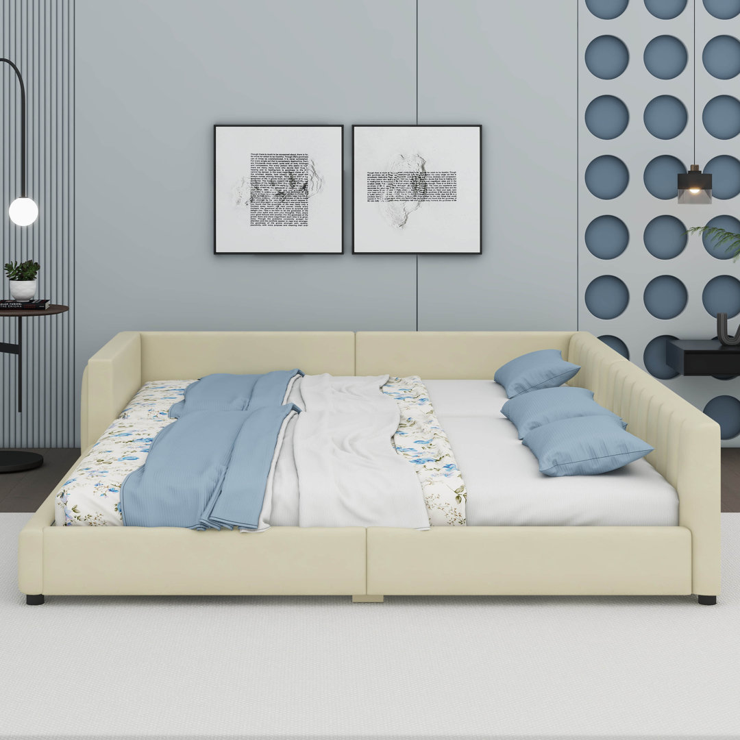 Mariyaah Queen Size & Twin XL Size Upholstered Mother & Child Bed Ivy Bronx 