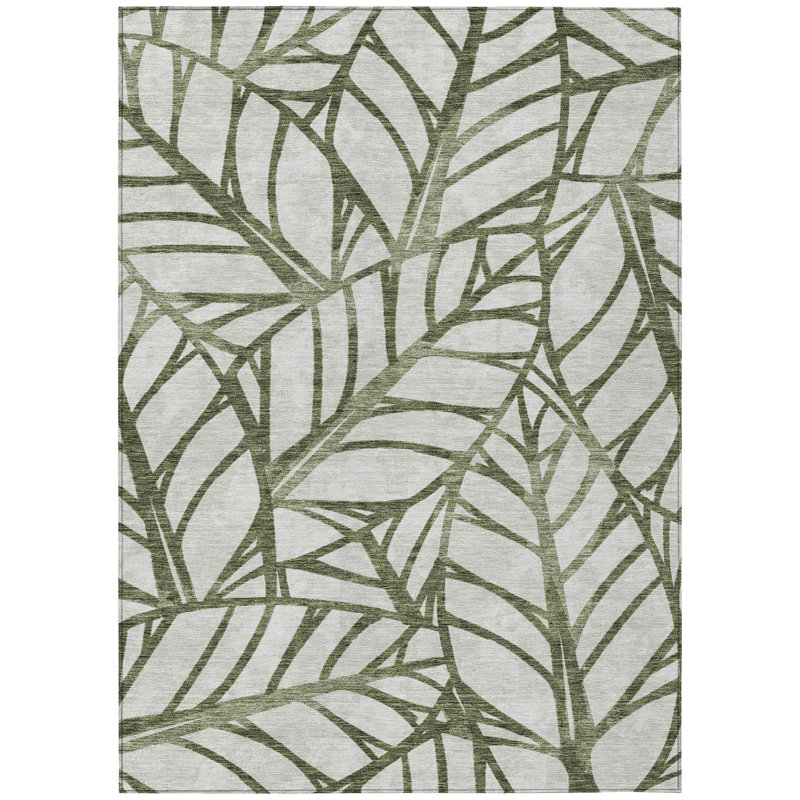 Neysa Floral Indoor / Outdoor Rug, Rectangle 3' x 5'