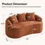 Canapé deux places incurvé sans os de 165 cm, canapé nuage moderne 2 places avec 3 coussins décoratifs, assise profonde en tissu chenille, aucun assemblage requis-1420242300-1420242302