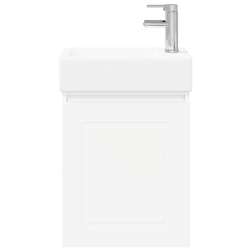 Single Bathroom Vanity with Ceramic Basin, White