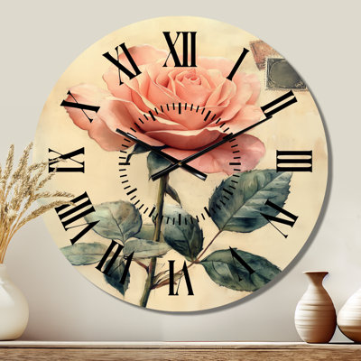 Horloge murale fleurie