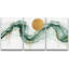 Or soleil soleil vert pastel fumée nuage vague illustrations abstraites art moderne paysage rustique-102298120-102298121