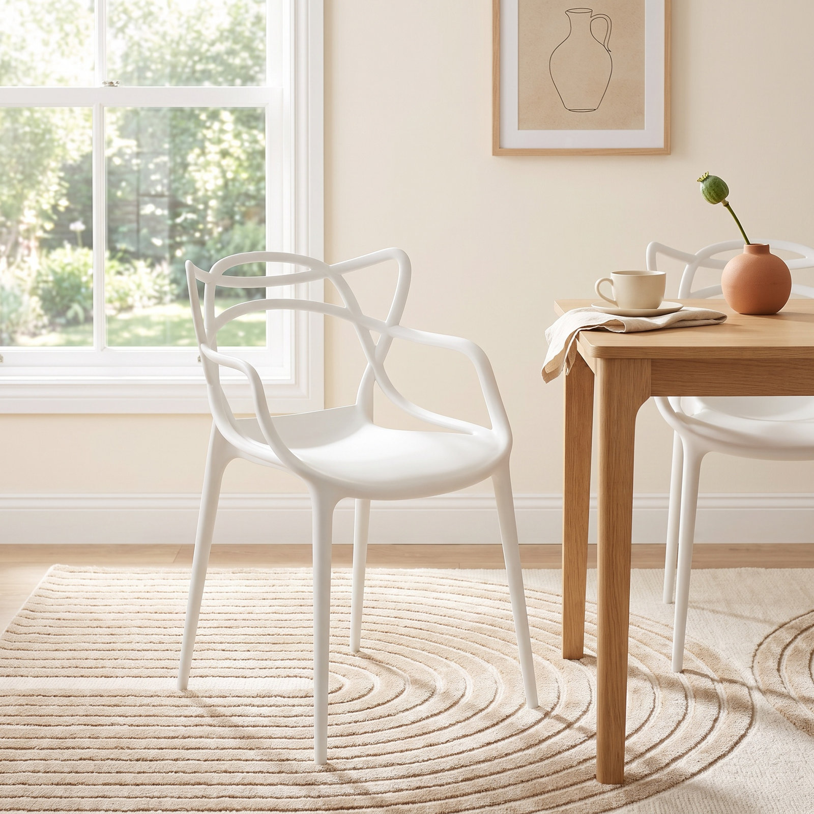 Masters 18.11'' H Stacking Armchair, White