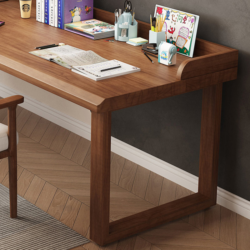 Bureau d'écriture rectangulaire en bois massif brun noisette, H 29,53 po x l 62,99 po x P 23,62 po