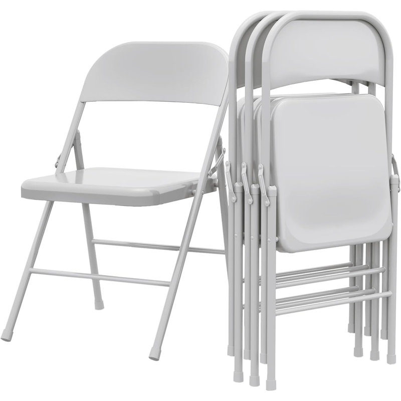 Chaises pliantes en métal, chaises pliantes portables en acier pour les événements de bureau à domicile, empilables, noir