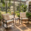 3-Piece Rattan Rocking Bistro Set with Double-Tier Table - Outdoor Water Resistant Patio Set