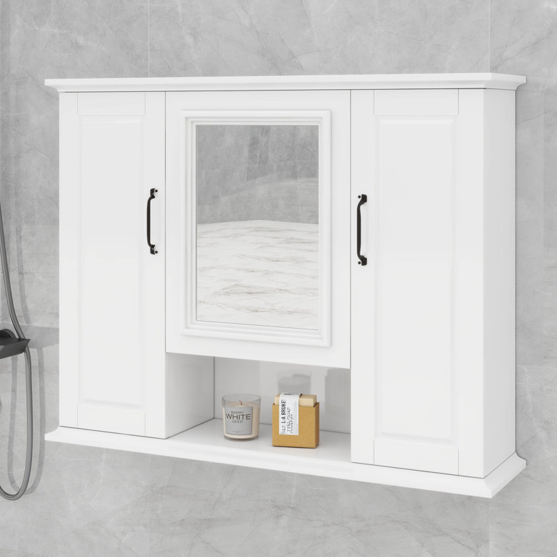 Armoire de rangement murale 36 po, Blanc