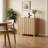 Modern Buffet Storage and Sideboard Cabinet, with 2 Vertical Slat Doors,Natural Oak