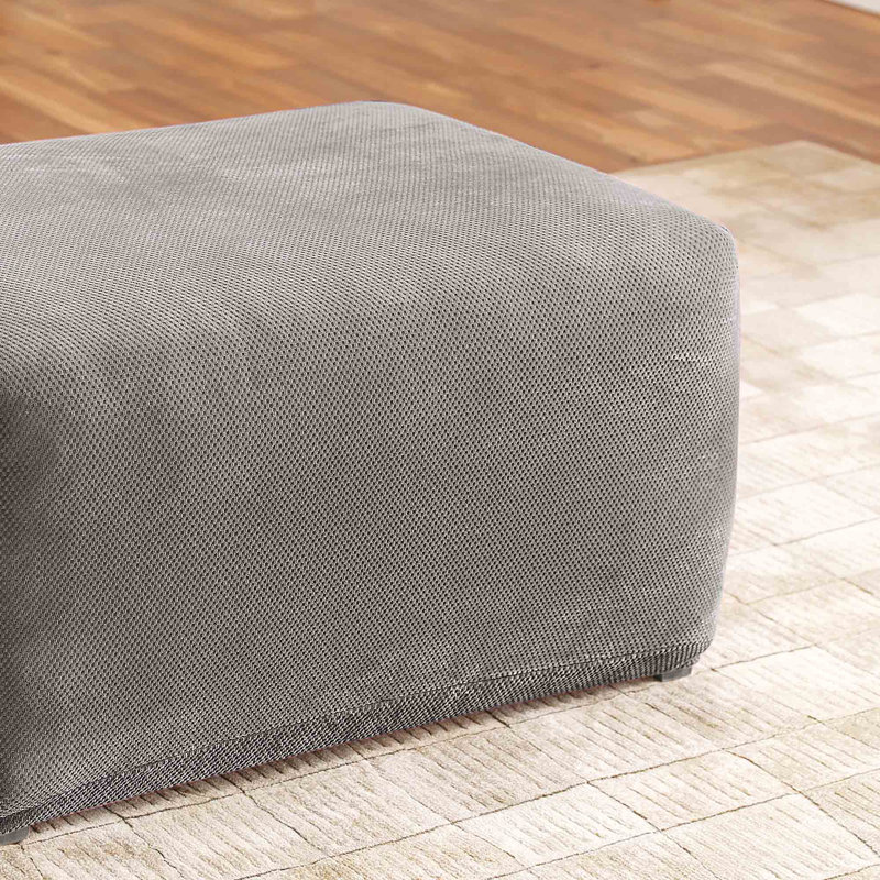 Ottoman Slipcover, Flannel Gray