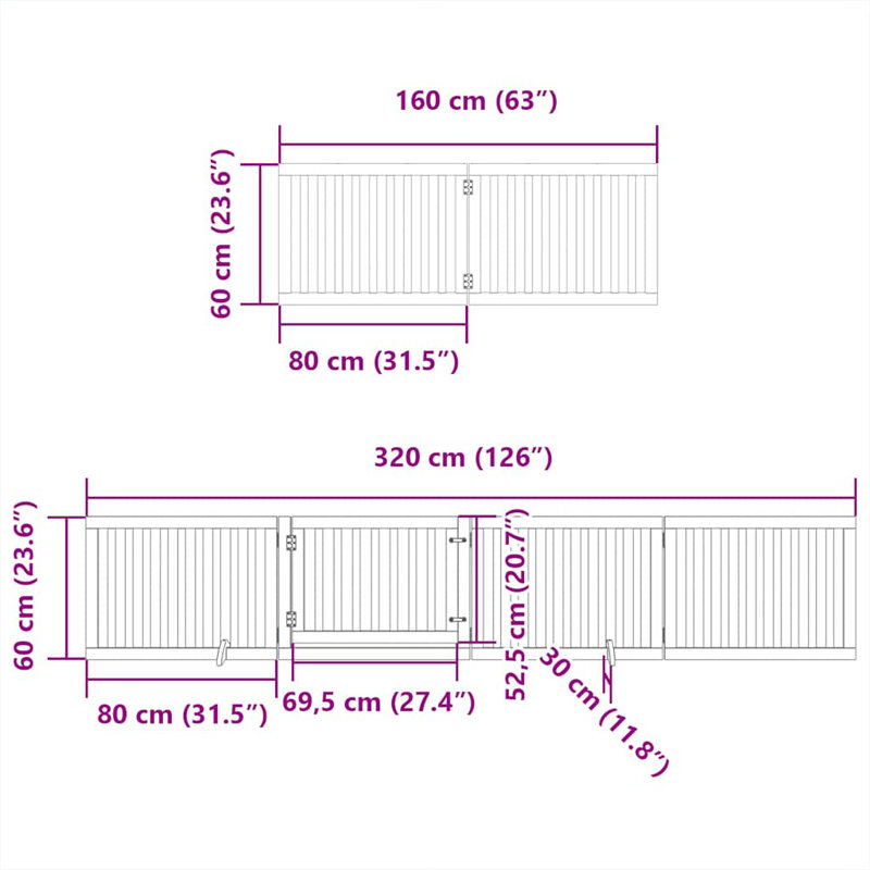  Ensemble de 12 portes pliantes en bois de peuplier naturel, H 23,6 po x l 378 po x P 378 po