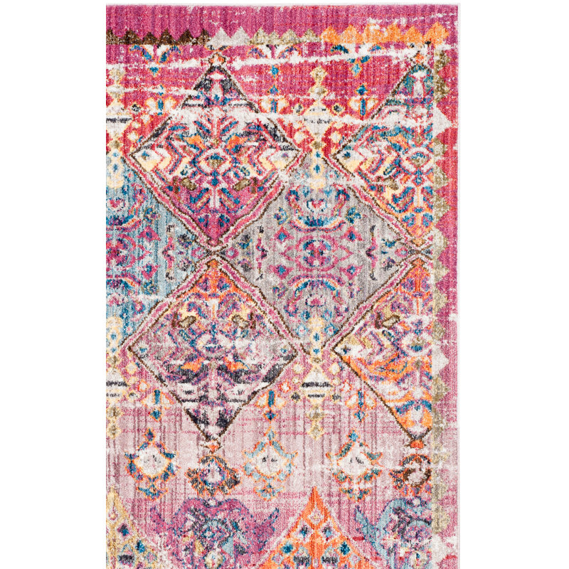 Culross Ikat Rose Area Rug, Rectangle 3' x 5'