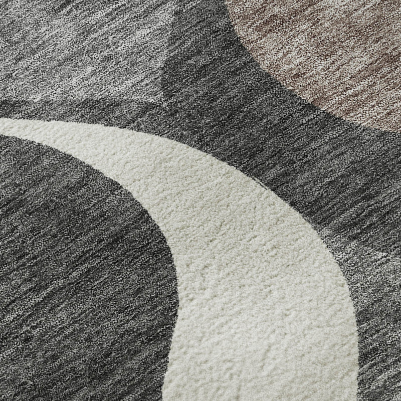 Premium Machine Washable Lisse Gray Rug, Rectangle 1' 8" x 2' 6"