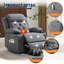 Fauteuil inclinable électrique avec massage et chauffage, surdimensionné en polyuréthane avec porte-gobelets et poches latérales-2015174001