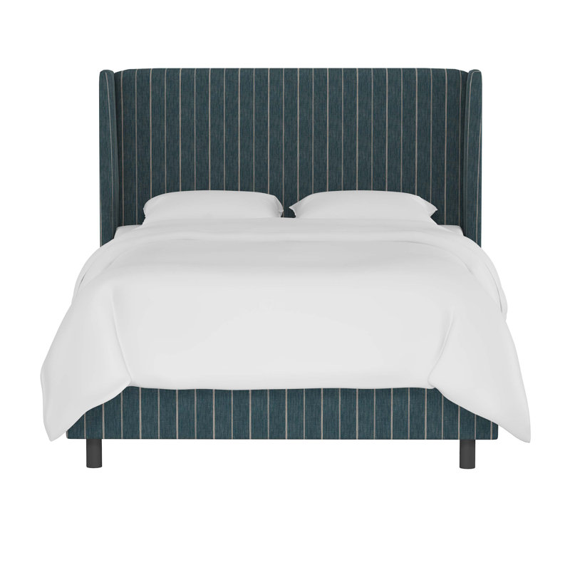 Tilly Upholstered Bed, Queen, Fritz Indigo Stripe